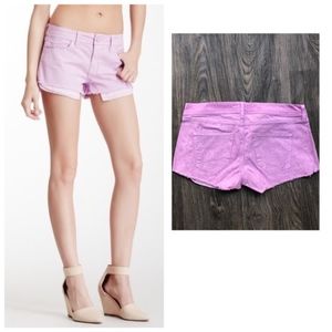 Stitch's Frayed Hem Lavender Printed Shorts